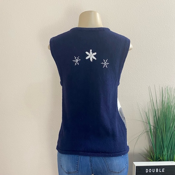 BOBBIE BROOKS | Vintage Scottie Holiday Vest Cardigan Sz S - Picture 5 of 7